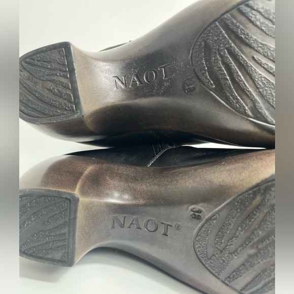 NAOT ‘Gratify’ Brown Suede Leather Boots Tall Heels Women’s 38 - Picture 10 of 14